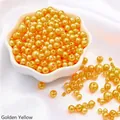 Golden yellow ABS imitation pearl beads with holes for DIY craft jewelry making - Diameter 3-8mm Hole Approx 1mm 10g/Bag Approx 150 Pcs / Gold Yellow