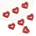 Perles en forme de cœur en acrylique rouge transparent pour bijoux et porte-clés - 5 Pièces/Paquet (23x20mm) / Rouge