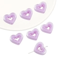 Perles en forme de cœur évidé violet clair en acrylique pour bijoux DIY - 5 Pièces/Paquet (23x20mm) / Rose Violet
