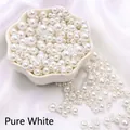 Lustrous pure white ABS faux pearls with holes for DIY jewelry and crafts making - Diameter 3-8mm Hole Approx 1mm 50g/Bag Approx 750 Pcs / Pure White
