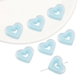 Perles de cœur en acrylique bleu clair transparent avec design creux pour bijoux DIY - 5 Pièces/Paquet (23x20mm) / Bleu ciel