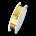 Golden 0.5mm jewelry copper wire roll on white plastic spool for DIY craft projects - Gold (0.5mm)