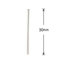 30mm silver flat head pins made of stainless steel for DIY jewelry making and beading - 0.6x30mm T-Head Pin (200 Pieces/Pack)