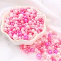 Pink and white gradient ABS imitation pearl beads for handmade DIY crafts and decoration - Diameter 3-8mm Hole Approx 1mm 50g/Bag Approx 750 Pcs / Summer Dream Pink Mix