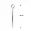 Stainless steel 20mm eye pin for DIY jewelry making and earring component - 0.6x20mm Eye Pin (200 Pieces/Pack)