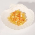Perles rondes en acrylique jaune ambre translucide pour bijoux DIY et colliers - Jaune
