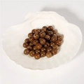 Perles rondes en acrylique marron foncé avec texture marbrée pour bijoux DIY - Café