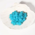 Perles rondes en acrylique bleu brillant translucide pour bijoux DIY dans un coquillage - Bleu