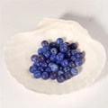 Perles rondes en acrylique bleu avec texture tourbillon pour bijoux DIY - Bleu royal