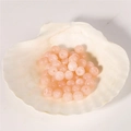 Perles rondes en acrylique rose clair 8-10mm avec texture translucide pour bijoux DIY - Ivoire