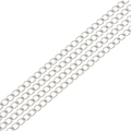 Silver iron extension chain for DIY jewelry making with polished metal link texture - 2.5mm 5m/Pack / White K Plated