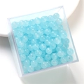 Light blue translucent round beads for DIY jewelry making in a square plastic box - 6mm / Light Blue
