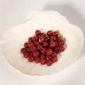 Perles rondes en acrylique rouge brillant pour la création de bijoux DIY et colliers - Bordeaux