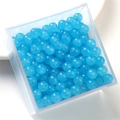 DIY 6/8mm blue translucent glass beads for jewelry making stored in a square plastic box - 6mm / Dark Blue