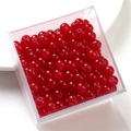 Polished 6mm/8mm red jelly glass beads for DIY bracelet making in a clear box - 6mm / Red