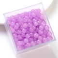 Translucent purple 6/8mm glass jelly round beads for DIY jewelry in a square box - Light Purple
