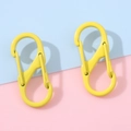 Pair of vibrant yellow S-shaped alloy carabiner clips for DIY keychains and accessories - 13x32mm / Yellow
