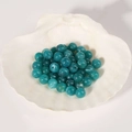 Perles rondes en acrylique bleu sarcelle avec texture minérale pour bijoux DIY - Vert Foncé