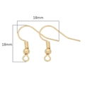 18k gold-plated 18mm DIY earring hooks with bead and spring detail for jewelry making - 10 Pairs/Pack 20 Pieces (18x18mm) / 14K Gold Plated with Bead