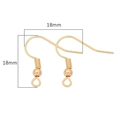 18k gold plated earring hook for DIY jewelry making featuring spring and ring loop - 10 Pairs/Pack 20 Pieces (18x18mm) / 18K Gold Plated with Bead