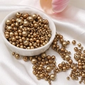 DIY jewelry beads in gold and bronze finish with matte texture for necklace making - Diameter 3-8mm Hole Approx 1mm 10g/Bag Approx 150 Pcs / Matte Gold