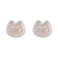 DIY Katzenperle aus Acryl in Beige und Transparent für die Schmuckherstellung - 20x18 mm / Milchkaffee
