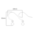 Silver color DIY earring hooks with ball and loop detail measures 15mm by 18mm - Silver with Bead Flat Hook