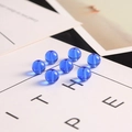 Round 8mm blue transparent glass beads with central hole for DIY jewelry making - Blue