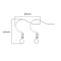 Silver jewelry findings French ear hook wires with 14mm by 18mm size dimensions - White Gold with Spring