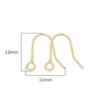 14K gold plated French earring hooks DIY jewelry finding, 13x11mm size specifications - 14K Gold Plated Classic Hook