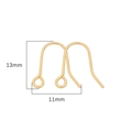14K gold plated earring hooks handmade DIY jewelry findings measuring 13mm by 11mm - 18K Gold Plated Classic Hook
