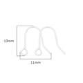 Polished silver fish hook earring wires with loop for DIY jewelry making 13mm - Silver Classic Hook