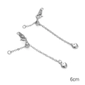 Verstelbare zilveren 14K verlengketting met hartvormige hanger en schuifkraal voor DIY - Kreeftsluiting Verstelbare Schuifkraal Hart (Stijl 04) / 1 Stuk (6cm) / Zilver