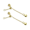 Verstelbare goudkleurige verlengketting van messing met veersluiting en hartvormige hanger - Veersluiting Verstelbare Schuifkraal Hart Hanger (Stijl 14)