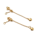 Verstelbare gouden koperen verlengketting met karabijnsluiting en hart hanger - Verstelbare Schuifkraal Hart Hanger (Stijl 15)