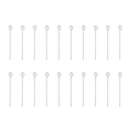 Set of 20 silver stainless steel eye pins for DIY jewelry making and bead threading - Eye Pins 0.6x15