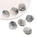 DIY handmade gradient grey and gold flower bead charms for jewelry making, set of 6 - Lace Lotus Leaf / 5 Pieces/Pack (22x25mm) / Black Ink Gold