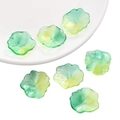 DIY glass flower petals with green yellow gradient for handmade jewelry crafts - Lace Lotus Leaf / 5 Pieces/Pack (22x25mm) / Gradient Blue Green Yellow
