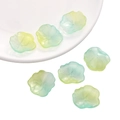 Translucent green and yellow gradient lotus leaf DIY glass beads for jewelry making - Lace Lotus Leaf / 5 Pieces/Pack (22x25mm) / Gradient Light Blue Yellow