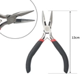 Black and red 13cm needle nose pliers for DIY jewelry making with anti-slip handle - Chain Nose Pliers / Black