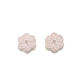 Pink enamel flower charms in antique silver finish for DIY jewelry making set of two - Six-Petal Coin Flower Style / Pink