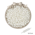 Cuentas ovaladas blanco perla 5x7mm con relieve en espiral para hacer joyería DIY - Estilo 4 Perla artificial oliva textura en relieve (5x7mm) / 20g/Paquete (aprox. 170-175 uds.) / Blanco Roto
