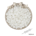 Cuentas de pétalos ABS blancas 9x9mm para creación de joyas y pulseras DIY - Estilo 5 Flor de cinco pétalos perla artificial (9x9mm)