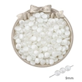 Cuentas de ABS blanco de 9mm con agujeros horizontales para bisutería DIY - Estilo 10 Perla artificial redonda fondo plano (9mm)