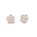 Pink and yellow gradient flower stud earrings with five-petal enamel floral design - Plum Blossom Style / Pink Yellow