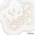 Maiglöckchen-Anhänger in Weiß-Gold-Optik für DIY-Schmuck in der Größe 11x7mm - Modell #02 / 5 Stk./Packung / Weiß