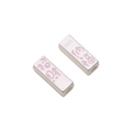 S925 silver rectangular DIY bear bead with pink Fu and Daji characters for jewelry - Fortune And Luck Tag Style / Pink