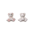 Silver bear pendant with pink bow details for DIY jewelry making accessories - Sitting Bear Style / Pink