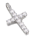 Dettaglio del ciondolo a croce in argento con zirconi cubici incastonati - Ciondolo Solo Zirconia Piccolo Argento (Senza Catena)