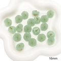 16mm light green faux jade flower button accessory with gold pin for DIY jewelry making - Style #06 / 5 Pcs/Pack / Light Green
